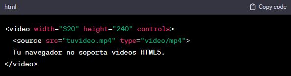 Pasos para poner un video en una página web HTML