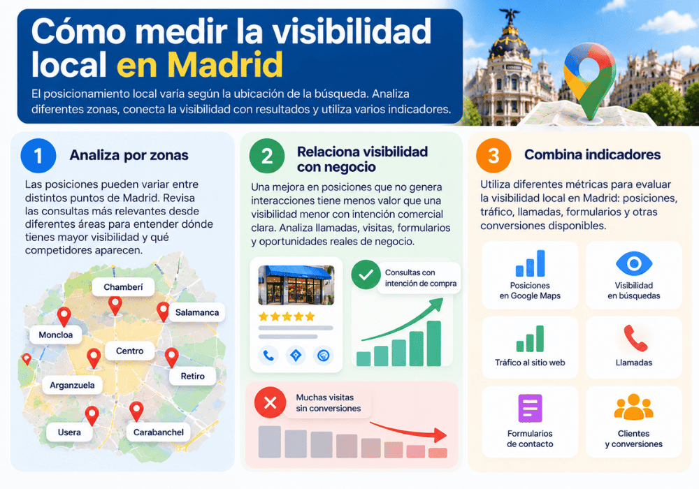 Cómo medir la visibilidad local en Madrid